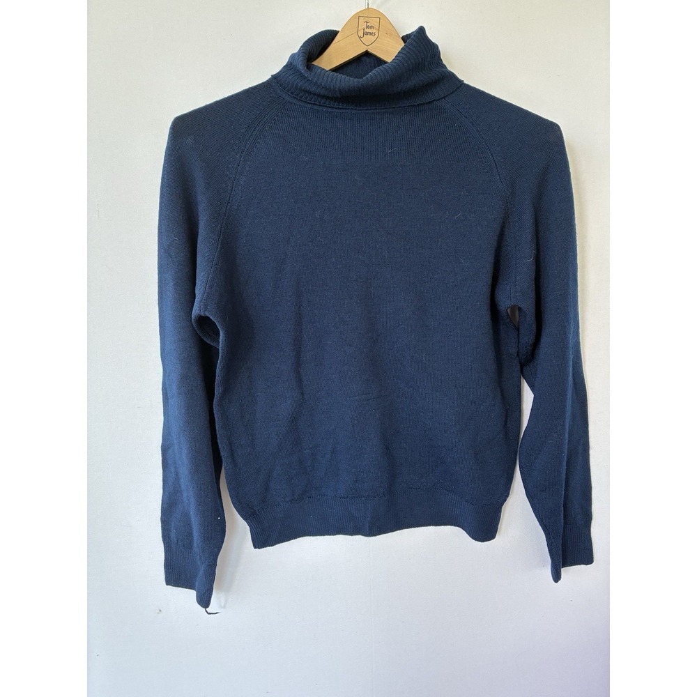 Pendleton Woolen Mills Pure Wool Navy Blue Turtle Neck Sweater Womens PM
